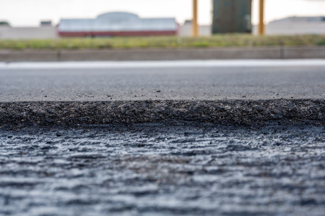 Fresh asphalt surface